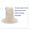 Boardwalk Premium Cut-End Wet Mop Heads  Cotton  24oz  White  12 Carton (BWK224CCT)