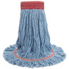 Boardwalk Super Loop Wet Mop Head  Cotton Synthetic Fiber  5  Headband  Large Size  Blue (BWK503BLEA)