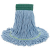 Boardwalk Super Loop Wet Mop Head  Cotton Synthetic Fiber  5  Headband  Medium Size  Blue (BWK502BLEA)