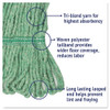 Boardwalk Super Loop Wet Mop Head  Cotton Synthetic Fiber  5  Headband  Medium Size  Green (BWK502GNEA)