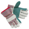 MCR Safety Men's Economy Leather Palm Gloves  White Red  Large  12 Pairs (MPG1211J)