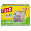 Glad Recycling Tall Kitchen Drawstring Trash Bags  13 gal  0 9 mil  24  x 27 38   Clear  45 Box (CLO78543)