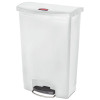 Rubbermaid Commercial Slim Jim Resin Step-On Container  Front Step Style  24 gal  White (RCP1883561)