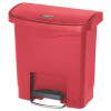 Rubbermaid Commercial Slim Jim Resin Step-On Container  Front Step Style  4 gal  Red (RCP1883563)