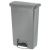 Rubbermaid Commercial Slim Jim Resin Step-On Container  Front Step Style  13 gal  Gray (RCP1883602)