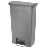 Rubbermaid Commercial Slim Jim Resin Step-On Container  Front Step Style  18 gal  Gray (RCP1883604)