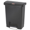 Rubbermaid Commercial Slim Jim Resin Step-On Container  Front Step Style  8 gal  Black (RCP1883609)