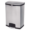 Rubbermaid Commercial Slim Jim Stainless Steel Step-On Container  Front Step Style  24 gal  Black (RCP1901999)