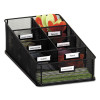 Safco Onyx Breakroom Organizers  7 Compartments  16 x8 1 2x5 1 4  Steel Mesh  Black (SAF3291BL)