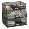 Safco Onyx Breakroom Organizers  3 Compartments 14 625x11 75x15  Steel Mesh  Black (SAF3293BL)