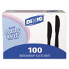 Dixie Plastic Tableware  Heavy Mediumweight Knives  Black  100 Box  10 Boxes Carton (DXEKM507CT)
