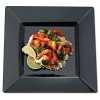 EMI Yoshi Squares Dinnerware, Plate, Plastic, 10 3/4 x 10 3/4, Black, 10/PK, 12 PK/CT (EMISP11BLK)