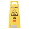 Rubbermaid Commercial Caution Wet Floor Floor Sign  Plastic  11 x 12 x 25  Bright Yellow  6 Carton (RCP611277YWCT)