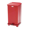 Rubbermaid Commercial Defenders Biohazard Step Can  Square  Steel  12 gal  Red (RCPST12EPLRD)
