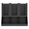 Mind Reader Flume Six-Section Upright Coffee Condiment Cup Organizer  Black  11 5 x 6 5 x 15 (EMSUPRIGHT6BLK)