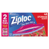 Ziploc Double Zipper Storage Bags, 9 3/5 x 8 1/2, 1 qt, 1.75mil, 9/Carton (SJN665015)