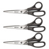 Westcott Value Line Stainless Steel Shears  8  Long  3 5  Cut Length  Black Offset Handles  3 Pack (ACM13402)