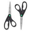 Westcott KleenEarth Scissors  8  Long  3 25  Cut Length  Black Straight Handles  2 Pack (ACM15179)