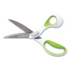 Westcott CarboTitanium Bonded Scissors  9  Long  4 5  Cut Length  White Green Offset Handle (ACM16445)