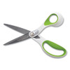 Westcott CarboTitanium Bonded Scissors  8  Long  3 25  Cut Length  White Green Straight Handle (ACM16447)