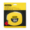 Stanley Long Tape Measure  1 8  Graduations  100ft  Yellow (BOS34106)