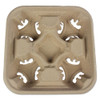 Boardwalk Molded Fiber Cup Tray  8-32 oz  Four Cups  300 Carton (BWK4CUPCARRIER)