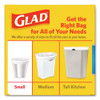 Glad OdorShield Quick-Tie Small Trash Bags  4 gal  0 5 mil  8  x 18   White  156 Carton (CLO78812)
