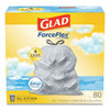 Glad OdorShield Tall Kitchen Drawstring Bags  13 gal  0 95 mil  24  x 27 38   White  80 Box (CLO78899BX)