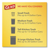Glad OdorShield Tall Kitchen Drawstring Bags  13 gal  0 95 mil  24  x 27 38   White  240 Carton (CLO78900)