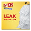 Glad OdorShield Tall Kitchen Drawstring Bags  13 gal  0 95 mil  24  x 27 38   White  80 Box (CLO78900BX)