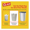 Glad OdorShield Tall Kitchen Drawstring Bags  13 gal  0 95 mil  24  x 27 38   White  240 Carton (CLO78902)