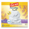Glad OdorShield Tall Kitchen Drawstring Bags  13 gal  0 95 mil  24  x 27 38   White  80 Box (CLO78902BX)