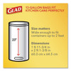 Glad OdorShield Tall Kitchen Drawstring Bags  13 gal  0 95 mil  24  x 27 38   White  80 Box (CLO78902BX)