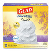Glad OdorShield Tall Kitchen Drawstring Bags  13 gal  0 95 mil  24  x 27 38   White  80 Box (CLO78902BX)