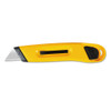 COSCO Plastic Utility Knife w Retractable Blade   Snap Closure  Yellow (COS091467)