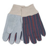 MCR Safety 1040 Leather Palm Glove  Gray White  Large  Dozen (CRW1040)