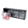 deflecto Tilt Bin Interlocking 4-Bin Organizer  23 5 8 x 6 5 8 x 8 1 8  Black Clear (DEF20404OP)