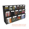 deflecto Tilt Bin Interlocking 4-Bin Organizer  23 5 8 x 6 5 8 x 8 1 8  Black Clear (DEF20404OP)