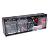 deflecto Tilt Bin Interlocking 4-Bin Organizer  23 5 8 x 6 5 8 x 8 1 8  Black Clear (DEF20404OP)