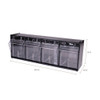 deflecto Tilt Bin Interlocking 4-Bin Organizer  23 5 8 x 6 5 8 x 8 1 8  Black Clear (DEF20404OP)