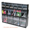 deflecto Tilt Bin Interlocking 4-Bin Organizer  23 5 8 x 6 5 8 x 8 1 8  Black Clear (DEF20404OP)