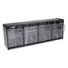 deflecto Tilt Bin Interlocking 4-Bin Organizer  23 5 8 x 6 5 8 x 8 1 8  Black Clear (DEF20404OP)