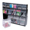 deflecto Tilt Bin Interlocking 4-Bin Organizer  23 5 8 x 6 5 8 x 8 1 8  Black Clear (DEF20404OP)