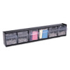deflecto Tilt Bin Interlocking 6-Bin Organizer  23 5 8 x 3 5 8 x 4 1 2  Black Clear (DEF20604OP)