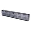 deflecto Tilt Bin Interlocking 6-Bin Organizer  23 5 8 x 3 5 8 x 4 1 2  Black Clear (DEF20604OP)