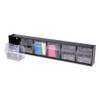 deflecto Tilt Bin Interlocking 6-Bin Organizer  23 5 8 x 3 5 8 x 4 1 2  Black Clear (DEF20604OP)