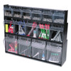 deflecto Tilt Bin Interlocking 6-Bin Organizer  23 5 8 x 3 5 8 x 4 1 2  Black Clear (DEF20604OP)