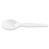 Dixie Plastic Cutlery  Heavy Mediumweight Teaspoons  White  1 000 Carton (DXETM207CT)