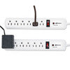 Innovera Surge Protector  6 Outlets  4 ft Cord  540 Joules  White  2 PK (IVR71653)