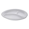 Pactiv Unlaminated Foam Dinnerware  3-Compartment Plate  10 25  Diameter  White  540 Carton (PCT0TH10044000Y)
